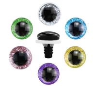 GUDQVOZIHG 60 Pezzo Occhi Di Sicurezza Per Gli Animali All'Uncinetto, Occhi Di Plastica Per Teddy, Glitter Colorati Occhi Di Sicurezza, 9-18mm, Per Cucire Giocattoli Animali Peluche