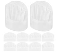 guduling 10 cappelli da cuoco, monouso, regolabili, per bambini, 25 × 18,2 cm, in tessuto non tessuto, per cucinare, cuocere, cosplay, ristoranti, vita familiare (bianco)
