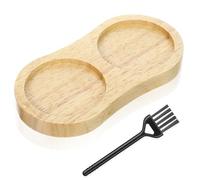 Guduling 14,9 x 7,5 cm, vassoio per macina sale e pepe, diametro interno 6,1 cm, mini vassoio in legno di acacia per candele, spezie (macinapepe e macinasale non incluso)