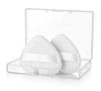 Guduling 2 pezzi Powder Puff, nappa per cipria, 6 × 5,5 cm, riutilizzabile, a forma di cuore, in cotone, per uso asciutto e bagnato (bianco)