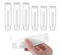 Guduling 6 bottiglie ricaricabili da viaggio, trasparenti, da 30 e 50 ml, per spremere vuote, a prova di perdite, per articoli da toeletta, trucco, shampoo