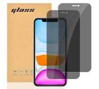 gueche Pellicola protettiva in vetro temperato per iPhone XR, iPhone 11-2 pezzi, durezza 9H, con stencil, protezione privacy a 30°, copertura completa anti-spy