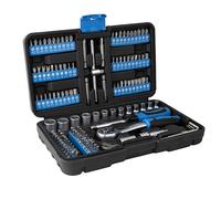 Güde 39001 GSB 130 - Set di attrezzi in acciaio al cromo vanadio, 130 pezzi, colore: Blu/Nero