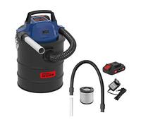 Güde 58580 aspiracenere a batteria AS 18-201-05 (18 V, massima pressione negativa: 80 mbar, lunghezza tubo: 1 m, volume contenitore: 15 l, diametro tubo: 30 mm, con filtro HEPA e batteria da 2,0 Ah