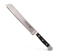 Güde Alpha, Bread Knife, Forged Double Choker, Black Pom Handle, Left Hand Design