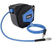 Güde Avvolgitubo automatico 10 m (pressione di esercizio 12 bar, girevole a 180°, tubo ad aria compressa altamente flessibile, resistente a olio e temperatura, filettatura 1/4", supporto a parete)