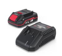 Güde Caricatore e batteria LGAP 18-3020 P (batteria agli ioni di litio da 18 V, batteria da 2 Ah e caricatore rapido da 3 A, potenza della batteria da 36 Wh, gomma antiscivolo, indicatore di capacità,