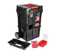 Güde, cassetta degli attrezzi con trolley multifunzionale, scomponibile, officina mobile, colore nero