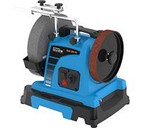 Güde Smerigliatrice a umido GNS 250 VS Set (150 W, motore a induzione, mola in corindone prezioso, Ø 250 mm/220 K, disco in pelle, adatto per utensili superiori a 60 HRC, con diversi dispositivi di