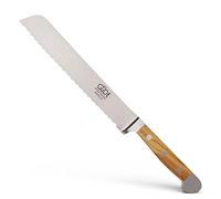 Güde Solingen-Coltello da Pane forgiato, 21 cm, Legno d'ulivo, Alpha-Olive-Doppio Collarino, Fatto a Mano in Germania, Acciaio Inossidabile