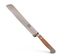 GÜDE Solingen - Coltello da pane forgiato per la mano sinistra, 21 cm, legno di pero, ALPHA-BIRNE - doppio collarino, fatto a mano in Germania