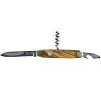 GÜDE Solingen - Coltello da tasca forgiato, 7 cm, legno d'ulivo, ALPHA-OLIVE - doppio collarino, fatto a mano in Germania