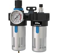 Güde Unità di manutenzione 1/2 (filettatura di collegamento IG 1/2", massima pressione di esercizio 10 bar, montaggio a un compressore, regolazione della pressione di esercizio, pulisce, filtra e olio