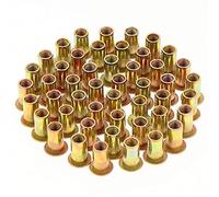 Gueenky 150 Pezzi Dadi Rivetti Filettati in Acciaio Carbonio Zincato, M5 Dadi Filettati con Testa Piatta, Assortimento dadi Inserti Filettati Mobili in Legno (10 mm x 13 mm)