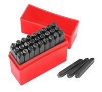 Gueenky 27 Pezzi Punzoni Lettere, 5mm Punzoni Numeri per Metallo, Lettere A-Z e &, Punzoni di Marcatura Alfabeto per Metallo Legno Pelle Plastica