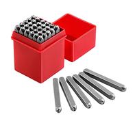 Gueenky 36 Pezzi Punzoni Lettere e Uumeri, 4mm Punzoni Numeri per Metallo, Lettere A-Z e Numero 0-9, Punzoni di Marcatura Alfabeto per Metallo Legno Pelle Plastica