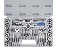 Gueenky 40 Pezzi Set Maschi e Filiera per Filettatura Metrica M3-M12 Maschi e Filiere Metriche Set di Maschiatura Maschi Set Taglio Filettatura Metrica