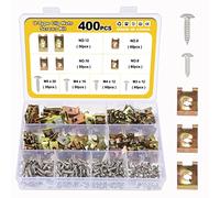 Gueenky 400 Pezzi Dadi a U per Auto Clip Viti, Dadi per Carrozzeria Vite Tipo U di Fissaggio, M3 M4 M5 Viti per Carrozzeria Moto Dadi a Clip di Tipo U Dadi e Viti per Carrozzeria