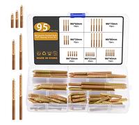 Gueenky 95 Pezzi M6 Viti a Doppia Filettatura, M6 x 25-80mm Vite Autofilettante a Doppia Testa, Vite a Doppia Filettatura per Mobili in Legno per Fissare