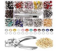 Gueenky Pinze per Occhielli per Teloni e Tessuti, Pinza Occhiellatrice con 700 Occhielli Metallici (Ø 5 mm), Pinze per Occhielli per Teloni Tessuti Cinture in Pelle