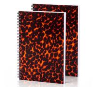 Gueevin 2 Pcs Tortoise Shell Spiral Notebook 8.5 x 5.9 Inches Amber Spiral Journal Lined Notebook 180° Flat Journal Ruled for Writing Work Women Business Back to School