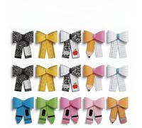 Gueevin 30 decorazioni per il rientro a scuola con fiocco per aula composizione Notebook bacheca matita righello pastello fiocco accenti di carta decorazione per aula lavagna decorazione da parete