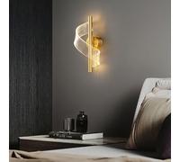 GUEIFD Applique A Spirale, Moderna Lampada da Parete A LED, Lampada da Parete in Acrilico Dimmerabile, Illuminazione Decorativa per Soggiorno, Camera da Letto, Corridoio(14x30cm(5x12inch), Gold)