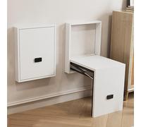 GUEIFD Panca Portascarpe da Ingresso A Parete, Sgabello Pieghevole in Legno, Sgabello Invisibile per Cambiare Le Scarpe, Seduta Salvaspazio per Il Bagno(31x28x39cm(12x11x16in), White)