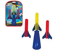Günther Flugspiele 1557 - Gioco del razzo Mini a pompa manuale, con 3 razzi in schiuma, i volano fino 10 metri, per bambini dai 4 anni su