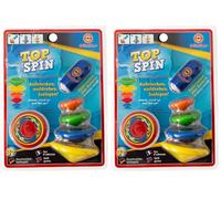 GÜNTHER FLUGSPIELE 1560 - Top Spin, gioco di abilità per bambini a partire da 3 anni, incl. 5 trottole e starter, diametro circa 4-8 cm, senza batterie, divertimento ottimo per bambini e adulti
