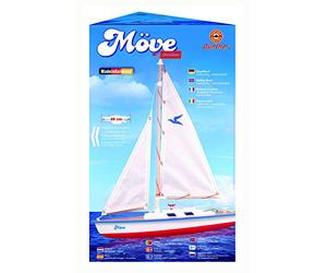 GÜNTHER FLUGSPIELE 1806 - Barca a vela Möve, piccola barca a vela per giocare, dimensioni circa 39 x 50 cm, assemblata pronta a navigare, per il lago, la spiaggia e la balneazione