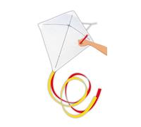 Günther Flugspiele 30120 - Aquilone monofilo Paint Your Kite, 4 pezzi, ciascuno di circa 69 x 69 cm, aquilone per bambini da dipingere, giocattolo a partire dai 4 anni, con maniglia e cordicella