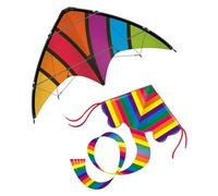 Günther Flugspiele 30121 - Aquilone sportivo Top Loop & aquilone a linea singola Rainbow, 2 pezzi, giocattolo da esterno per bambini, ragazzi e adulti
