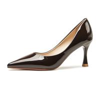 Gueploer Classiche Scarpe con Tacco Alto, décolleté da Donna con Punta e Senza Lacci, con Tacco a Stiletto da 7,5 cm per la Vita Quotidiana, Matrimoni, Ufficio,Rosso,39 EU