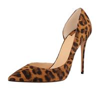 Gueploer Décolleté con Tacco Alto da Donna, décolleté a Punta Stile Stiletto, Scarpe da Festa Chiuse con Stampa Leopardata, Scarpe da Donna per Feste e Uso Quotidiano,Leopard Print,40 EU