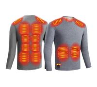 Gueploer Maglietta Termica Riscaldata per Uomini, Top Baselayer con 12 Zone di Riscaldamento Elettrico E 3 Impostazioni di Temperatura per Interni Ed Esterni,Grigio,M