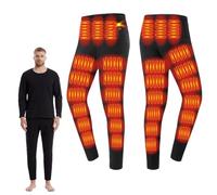 Gueploer Pantaloni Riscaldati da Uomo, Mutande Termiche Elettriche A 30 Zone, Strato Termico di Base per Lavoro All'Aperto E Sport,Nero,L