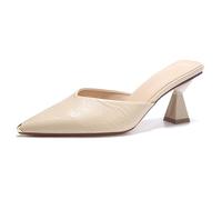 Gueploer Sandali con Tacco Alto, Ciabatte con Schiava Punta per Donna con Tacchi Sottili da 6,5 Cm per Festa E Vita Quotidiana,Nero,36 EU