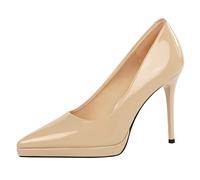 Gueploer Scarpe con Tacchi Alti da Donna, Décolleté A Punta in Vernice Stilettos per Donne, Scarpe da Festa per Uso Quotidiano, Banchetto, Ufficio,4,37 EU