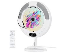 Gueray Lettore CD Bluetooth con Tasti Touch - Montaggio a Parete e Desktop, Doppi Altoparlanti HiFi, Schermo LED, Radio FM, Uscita AUX per la Casa