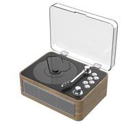 Gueray Lettore CD Bluetooth Portatile con Altoparlanti 3600mAh Ricaricabile Vintage per Casa, Lettore CD Retrò Legno Quercia Radio FM con Telecomando, Supporta Riproduzione USB AUX per Audiolibri