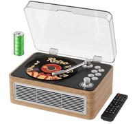 Gueray Lettore CD Portatile Bluetooth, Lettore CD Retrò con Altoparlanti Batteria ricaricabile da 3600 mAh Radio Telecomando, supporta riproduzione USB/AUX, jack per cuffie, Quercia
