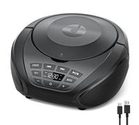 Gueray Lettore CD portatile Boombox con altoparlanti e Radio Nero