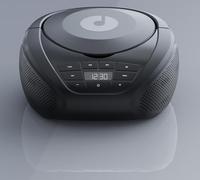 Gueray Lettore CD Portatile Boombox - Radio CD Compatto con Altoparlanti Stereo, Radio FM, Ingresso AUX 3.5 mm, Jack per Cuffie e Display LCD per Interni, Esterni, Viaggi & Audiolibri (Nero)