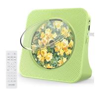 Gueray Lettore CD portatile con lettore CD desktop Bluetooth per la casa, doppio altoparlante HiFi integrato, jack AUX e cuffie, radio FM Boombox con telecomando, porta USB, display LCD (verde)