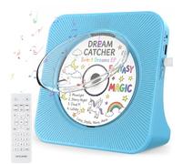 Gueray Lettore CD portatile con lettore CD desktop Bluetooth per la casa, doppio altoparlante HiFi integrato, jack AUX e cuffie, radio FM Boombox con telecomando porta USB display LCD (blu)