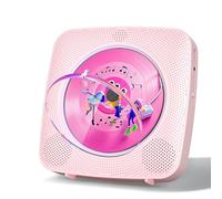 Gueray Lettore CD portatile Hifi : Lettori CD Bluetooth per la casa con altoparlanti Batteria ricaricabile da 1800 mAh Telecomando Copertura antipolvere rimovibile Supporta radio FM USB AUX Rosa