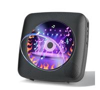 Gueray Lettore CD portatile Hifi : Lettori CD Bluetooth per la casa con altoparlanti Batteria ricaricabile da 1800 mAh Telecomando Copertura antipolvere rimovibile Supporta radio FM USB AUX Nero