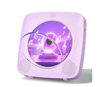 Gueray Lettore CD portatile Hifi : Lettori CD Bluetooth per la casa con altoparlanti Batteria ricaricabile da 1800 mAh Telecomando Copertura antipolvere rimovibile Supporta radio FM USB AUX Viola
