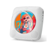 Gueray Lettore CD portatile Hifi : Lettori CD Bluetooth per la casa con altoparlanti Batteria ricaricabile da 1800 mAh Telecomando Copertura antipolvere rimovibile Supporta radio FM USB AUX Bianco